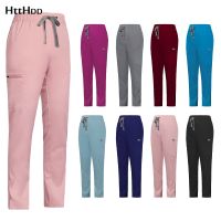 Women and Men Dental Clinic Operating Room Nursing Scrub Workwear Multicolor Work Stretch Pants Zipper Design Adjustable Waist