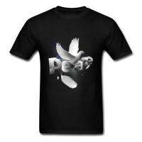 Shattered Peace T-shirts Men Cool Tee Shirts Pigeon Print Latest Summer Tops Round Neck Mother Day 100% Cotton Clothes 3D Black XS-4XL-5XL-6XL