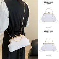 White new Chinese style with cheongsam bag ladies 2023 summer new hand chain Messenger retro shell bag 【BYUE】