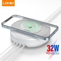 2023สินค้าใหม่ Ldio 32W Carregador Sem Fio Para 13 12 11 Pro S21 S20 Telefone Carregador Induçqi 5 Em 1 Estão De Carregamento Usb