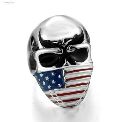 ✘ EDC Skull American Flag Self-defense Single Finger Buckle Ring Ladies Anti-wolf Mens Outdoor Finger Fist Ring Safety Tools