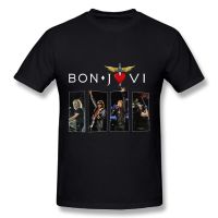 Hot sale Bon Jovi BAND graphic Mens 100% Cotton Round Neck Short Sleeve T-Shirt  Adult clothes