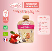 Trái cây nghiền hữu cơ cho bé Babybio 90g từ 6 tháng tuổi - Vị dâu, táo,