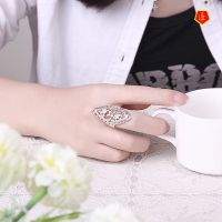 [Ready Stock]Fashion Silver Hollow Ring Exaggerated Personalized