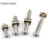 20pcs/Lot Carbon Steel Furniture Bolts and Nuts Set with Barrel Nuts Dowel Nut Connector Fastener Home Hardware Fix Up Tools