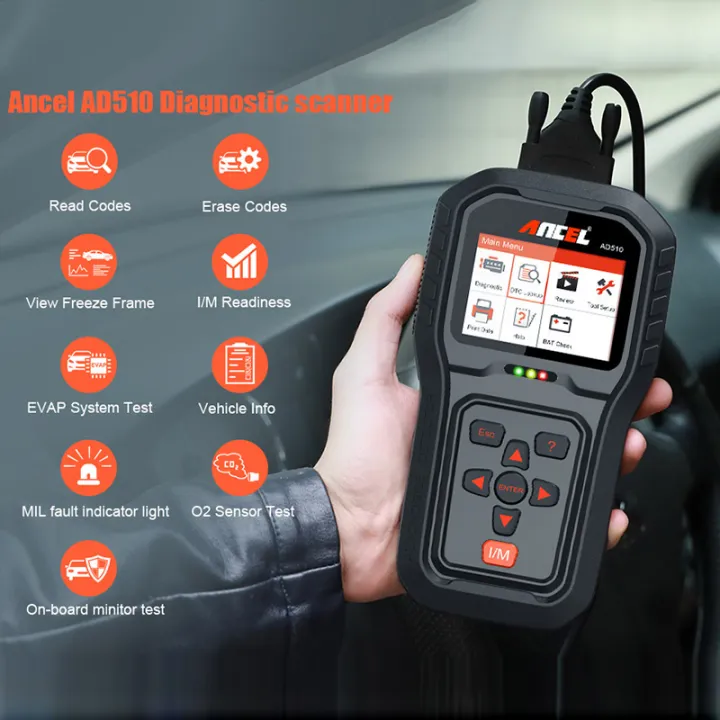Ancel AD510 Pro OBD2 Scanner Check Engine Read Erase Codes BAT Check