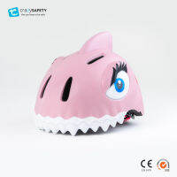 หมวกกันน็อคจักรยานสำหรับเด็ก Crazy Safety ลายฉลามชมพู Pink Shark (S 49-55cm)