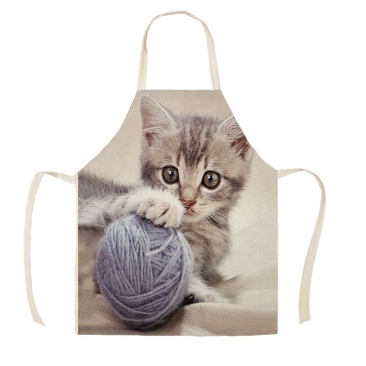 ๑-kitchen-apron-lovely-cat-printed-linen-aprons-for-men-women-home-cleaning-tools-cooking-baking-accessories-delantal-cocina