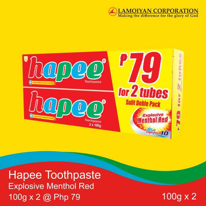 Hapee Toothpaste Explosive Menthol Red 100g x 2 Lazada PH