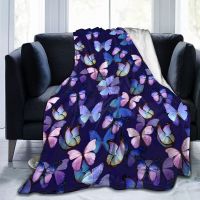 Butterfly Flannel Fleece Bed Blanket Throw Blanket Cozy Air Conditioning Blanket Plush Blanket for Bedroom Living Sofa Car 50"X4