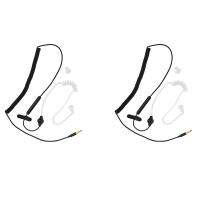 2X Single Side Earphone In-Ear Stereo Mono Headphones Noise Isolating Earbuds with Mic Spring Coil Reinforced Cord