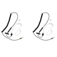 2X Single Side Earphone In-Ear Stereo Mono Headphones Noise Isolating Earbuds with Mic Spring Coil Reinforced Cord