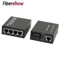 Fast Ethernet Fiber Optical Media Converter Single Mode 20KM 4 RJ45 and 1 SC fiber Port 10/100M