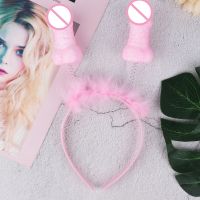 ✖☼ Novelty Funny Party Penis Shape Head Band Glow Luminous Headband Headwear Boppers Headbands for Women Girls Night Gift