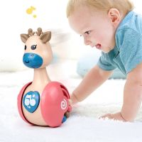 New Sliding Deer Baby Tumbler Rattle Learning Education Toys Newborn Teether Infant Hand Bell Mobile Press Squeaky Roly Poly Toy