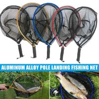 Portable Triangular Brail Folding Fishing Net Landing Net with Aluminium Alloy Pole Handle Fishing Tackle Fishing Net 59cm