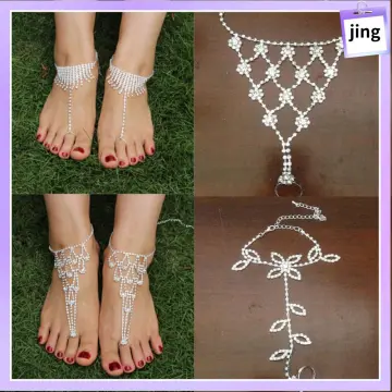1PCS Simple Silver Color Multilayer Chain Toe Ring Anklets Geometric Hollow  Flower Ankle Charm Anklet Women Boho Foot Jewelry