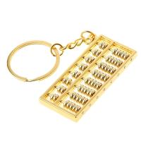 QianXing Shop Creative and Interesting Chinese Abacus Calculator Tool Keychain Key Ring Gold-plated Abacus