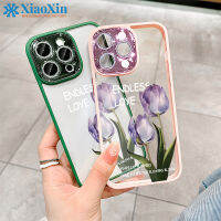 XiaoXin สำหรับ iPhone 14 13 12 11 Pro Max PLUS แฟลชเจาะ ZY08สองดอกไม้แฟชั่นเคสโทรศัพท์