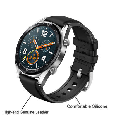 Smart Watch Leather +silicone Wrist Band Strap For Huawei Watch Gt Active 46mm Fashion Ladies Leather Strap