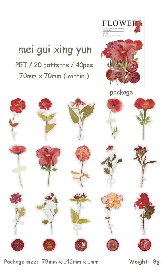 Dried Flowers Stickers Pack