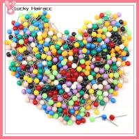 LUCKY HAIRACC 900 PCS พลาสติกทำจากพลาสติก สดใสและมีสีสัน 0.79x0.40นิ้ว หลายสี หมุดกดหมุด บนแผนที่ รูปทรงไข่มุก