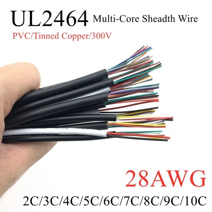 [HOT W] 1M/5M 28AWG UL2464 Jacketed Wire Cable Channel Audio Cable 2-3 ...