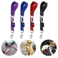 Dog Cat Car Safety Belt Adjustable Leash Vehicle Seat Belt Supplies Harness Safe Lever Traction Collar Puppy Leash2023