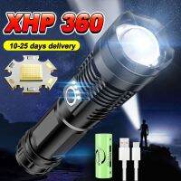 Ultra Powerful XHP360 LED Flashlight 2000M Tpye-c Rechargeable Torch Super Bright Tactical Flash Lights Camping Hunting Lantern Rechargeable  Flashlig