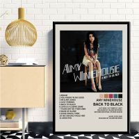 Amy Winehouse Back To Black Music Album Poster Prints Art Canvas Painting Wall Pictures Living Room Home Decor ( No Frame )