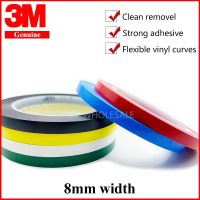 ( 8mm Width) 3M 471 Premium Perfomance Strong Vinyl Tape Length 33M Bundle Set for Decoration, Masking YELLOW BLACK BLUE WHITE RED GREEN