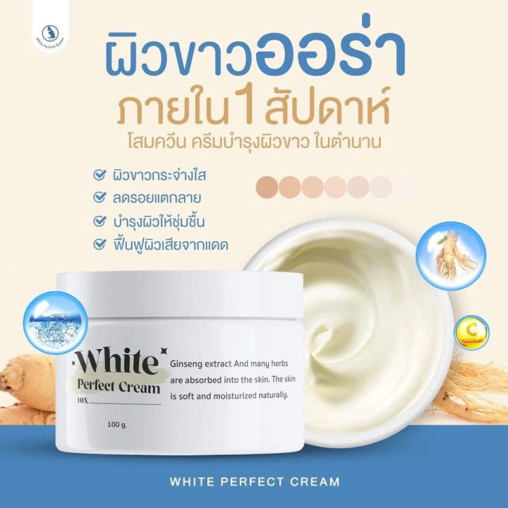 โสมควีน-white-perfect-cream-ครีมโสมผิวขาวใส-ครีมทาผิว-ผิวขาว-เร่งขาว