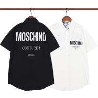 Moschin* เสื้อเชิ้ตแขนสั้นลําลอง พิมพ์ลายตัวอักษร โลโก้ด้านหน้า และด้านหลัง แฟชั่นเรียบง่าย csn