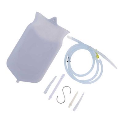 ✹☏ 2L Silicone Enema Bag Intestinal Cleansing Enema Douche Bag Set with Yellow Handle Accessories for Home Enema Bag Kit