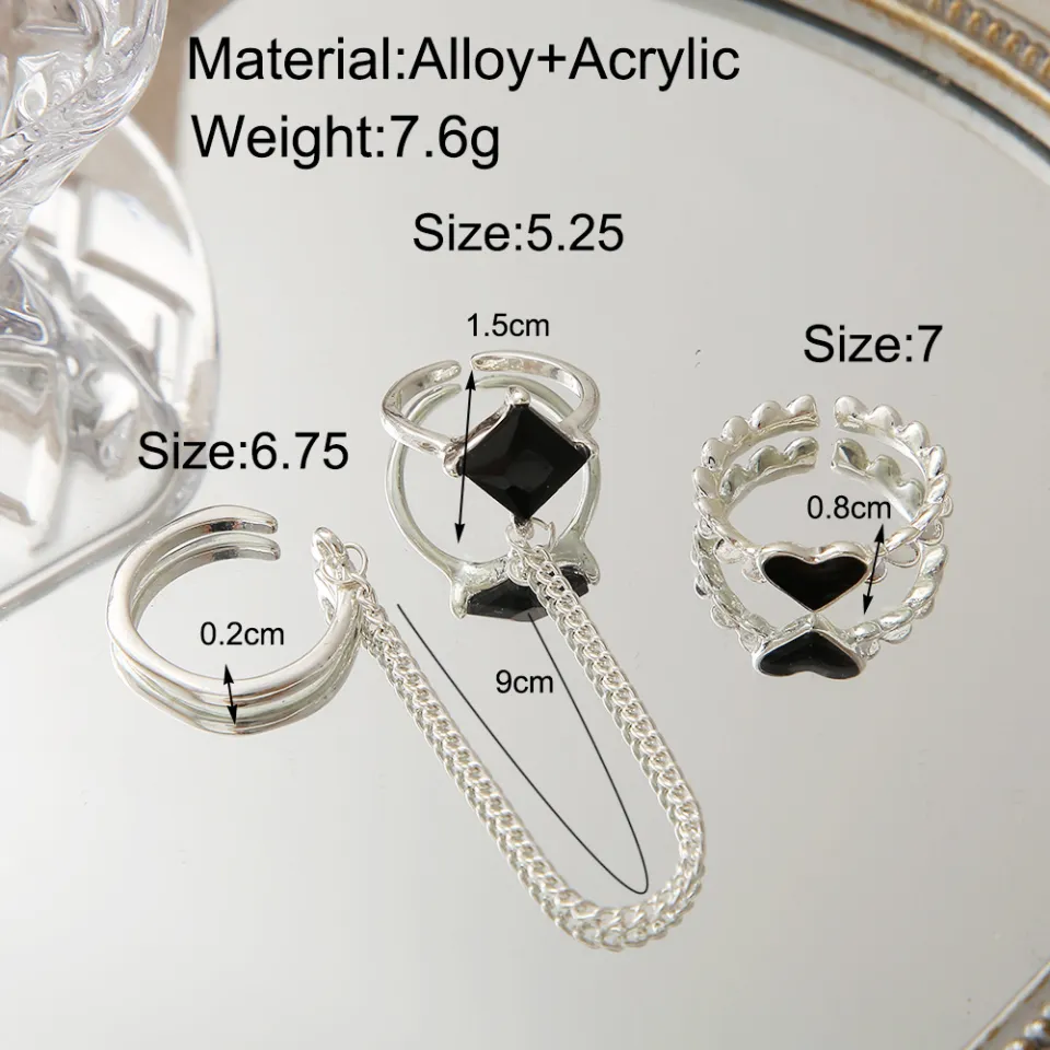 Elegant Tassel Butterfly Chain Rings For Women Girls Shiny Rhinestone  Zircon Multi-layer Open Rings Set Punk Fashion Jewelry