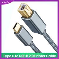 VHOIC ทนทาน สแกนเนอร์ คอมพิวเตอร์ เครื่องพิมพ์ สายเครื่องพิมพ์ USB Type-C เป็น USB B 2.0 ความเร็วสูง