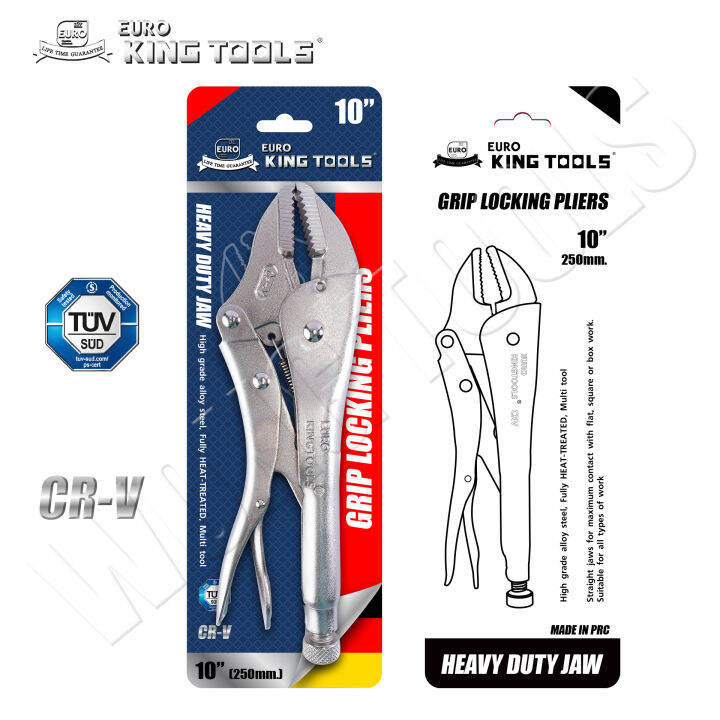 คีมล็อก คีมล็อค 10 นิ้ว ยี่ห้อ EURO KING TOOLS รูปทรงโค้งเว้าเหมาะมือ
