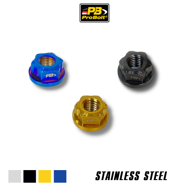 PROBOLT M10x(1.25mm) Mur Gear Belakang Motor Stainless Steel