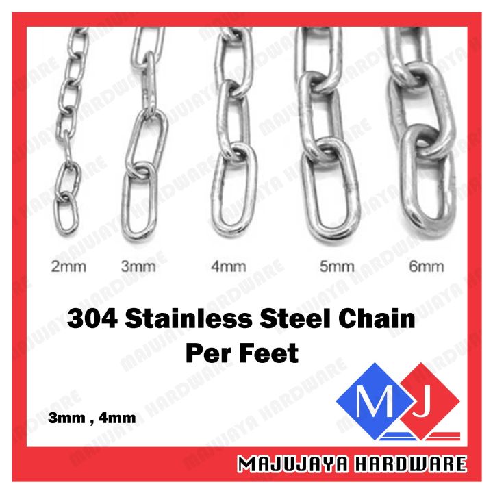 304 Stainless Steel Chain 2mm-6mm Corrosion And Rust Prevention Perfect ...