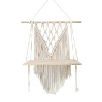 Macrame Wall Hanging Shelf, Boho Style Handmade Macrame Wall Planters Hanging, Plant Stand, Plant Rack, Macrame Plant Stand, Tapestry Tassel Wall Floating Hanging Art Home Decor