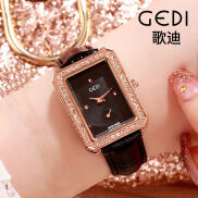 Gedi mới kim cương nữ vuông đồng hồ đeo tay thời trang không thấm nước
