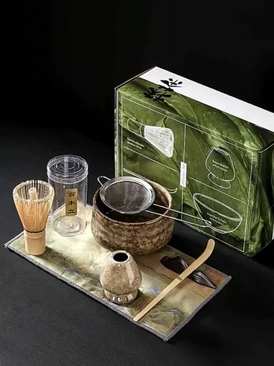 4pcs/set Easy To Clean Matcha Tea Set With Tool Rack, Including