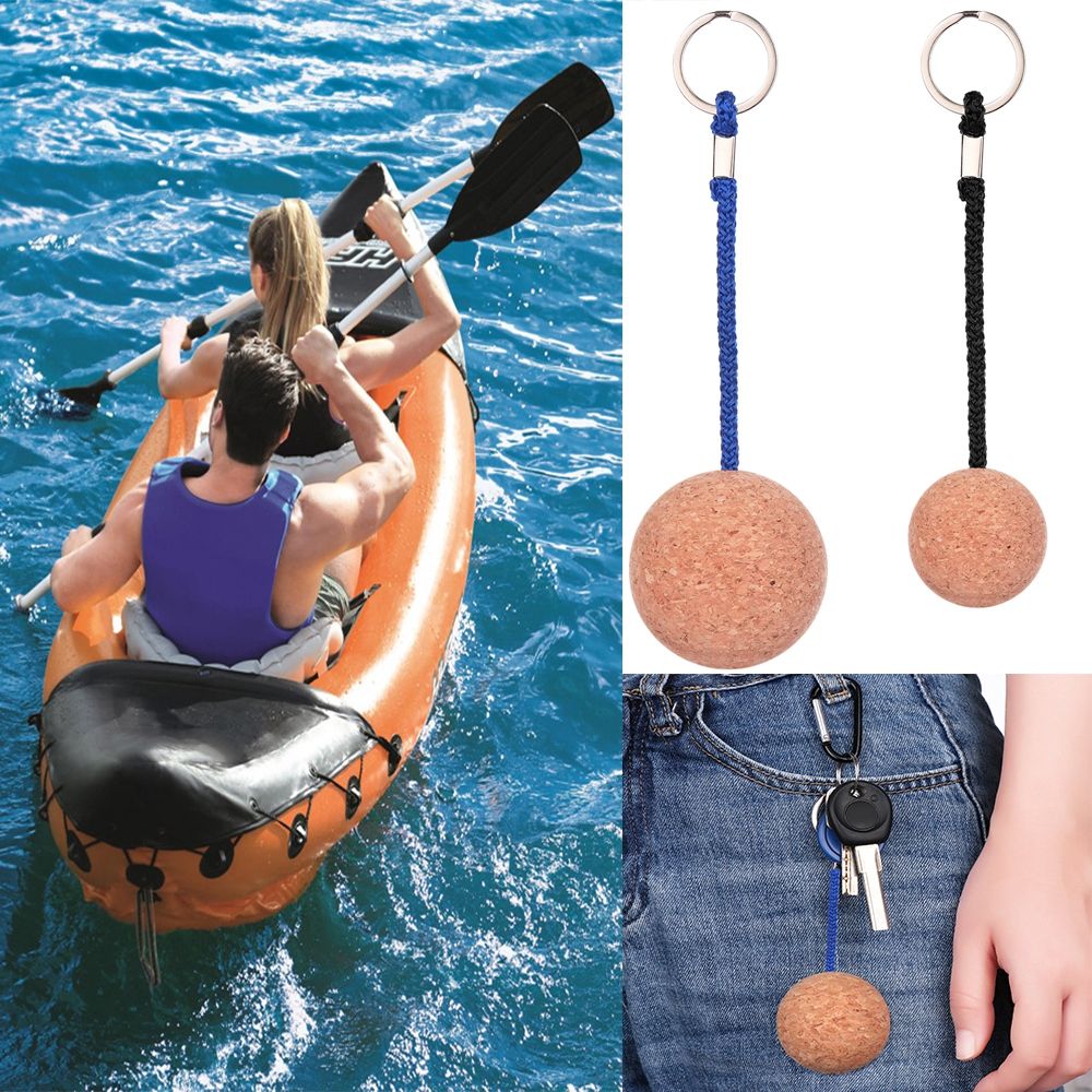Rowing Boats Floating Buoy Cork Ball Keychain Key Chain Holder Pool Accessories 