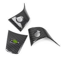 ：》“{： 3Pcs Carbon Fiber Modely Car Steering Wheel Panel Cover Sticker Trim Decoration For Tesla Model 3 Y 2021 Modified Accessories