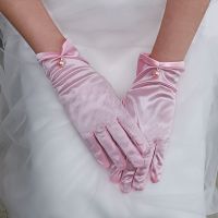 ☫℡❦ Bridal Gloves Women Wedding Accessorie Mariage Guantes For Bride Dress Gloves Ivory Red Pink Yellow Orange Blue Black Gloves