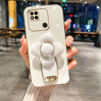 สำหรับ Xiaomi เคส C40 POCO กล่องโลหะชุบหรูหราโทรศัพท์แฟชั่นยืดดอกไม้หมุนได้สวยงามเคสซิลิโคนนิ่มกันกระแทกฝาครอบด้านหลังคู่