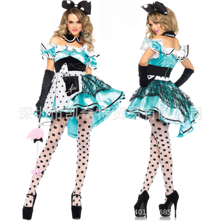 ฮาโลวีนอลิซ-cosplay-oktoberfest-party-lolita-polk-point-bow-maid-clothing-ขายตรง