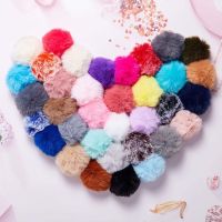 50 piece Set Pom Pom Keychain Fluffy Faux Fur Pompoms Keychain with Split Ring and Keyrings for Bag Charm Accessories