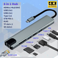 Portable Hub USB 3.0 Docking Station Type C For Laptop Adapter RJ45 TFSD Card HDMI Splitter Usb 2.0 for Home Office Multiport