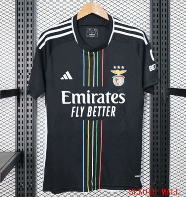 Benfica Away ฉบับพัดลมเสื้อแข่งฟุตบอลคุณภาพเสื้อเจอร์ซีย์สีดำ23-24ของไทย